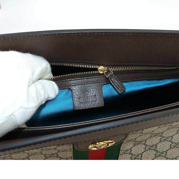 GUCCI Ophidia GG Supreme Medium Shoulder Bag Leather Beige Brown 503876 - Picture 8 of 10